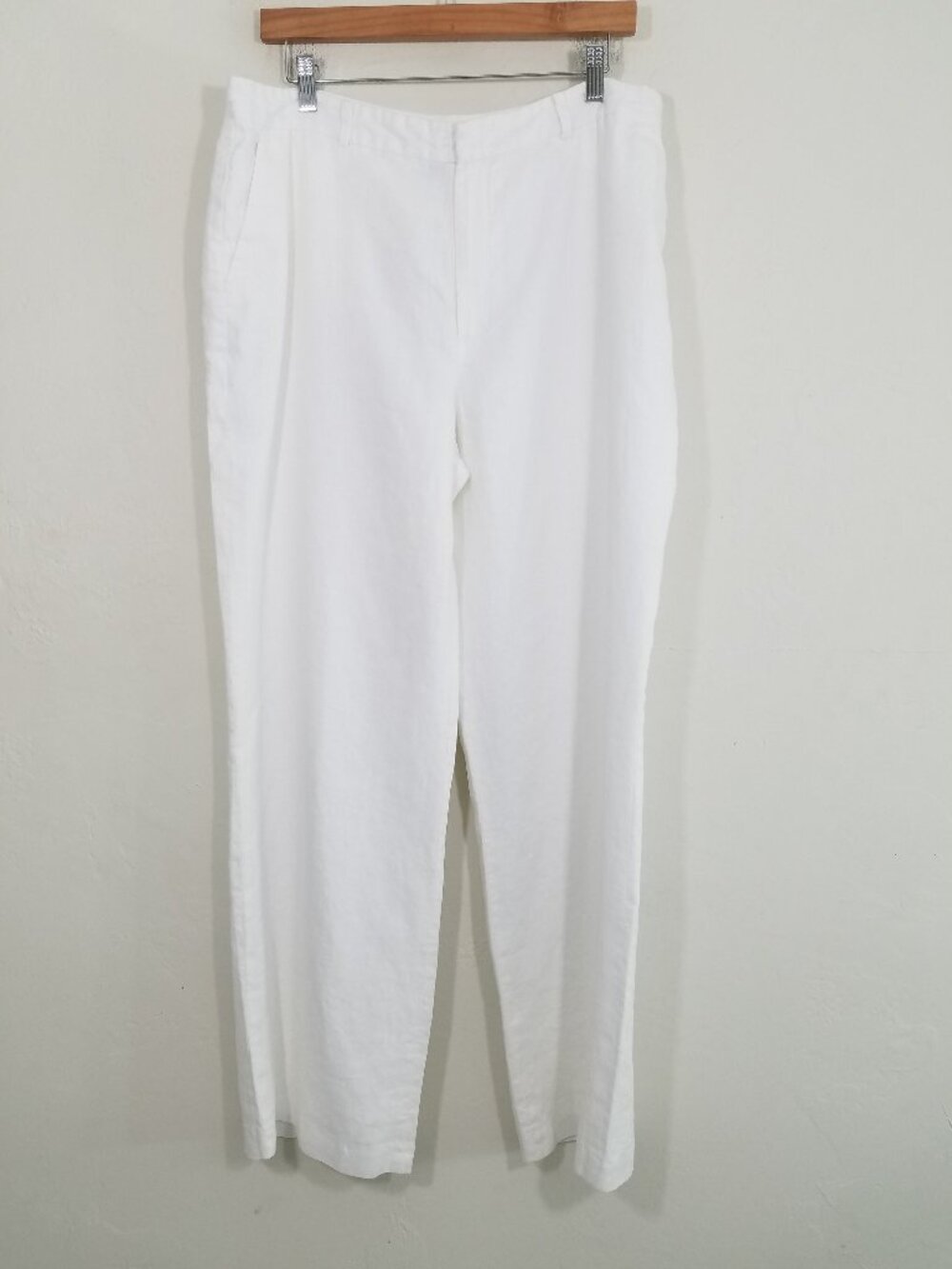 Vintage Lauren Ralph Lauren Linen Wide Leg Lined Pants White Size 16